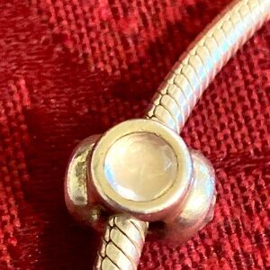 PANDORA NATURAL LIGHT 3 STONE PREHNITE FACETED CHARM